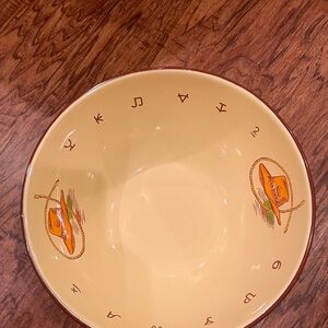 Monterey Western Warehouse large serving bowl.  Vintage 12 in x 3 1/2 in tall